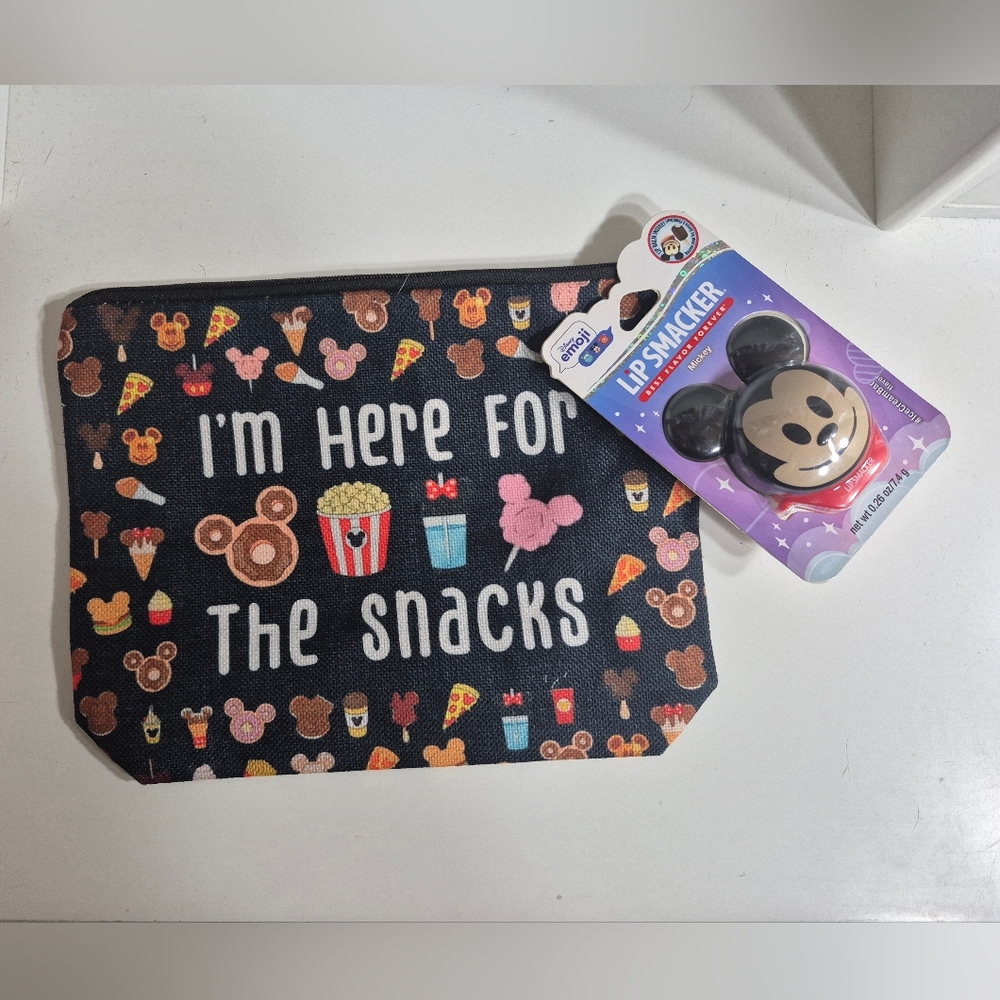 Disney Parks Mickey Mouse Makeup Bag And Lip Smacker